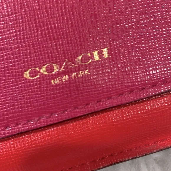 COACH color block long line wallet snap closure card compartments leather - Picture 3 of 12